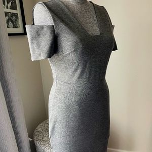 Express Grey BodyCon cold shoulder midi dress.Sz 10.
